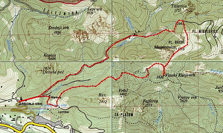 Trip2  Srednji vrh-Visoki vrh-Bavhe-Srednji vrh